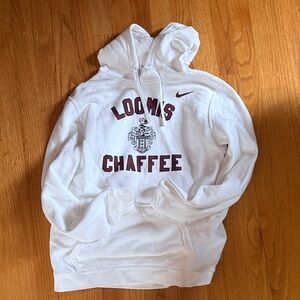 Nike LOOMIS CHAFFEE White Hoodie w/Maroon Details preppy
